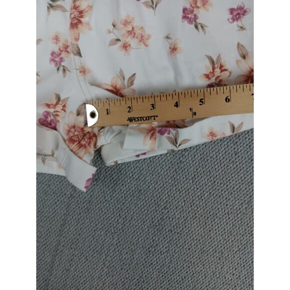 American Eagle Shorts Womens 10 White Floral Print Pleated Summer Cottagecore - Picture 11 of 14